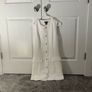 Sincerely Jules Cream Button-Front Mini Dress